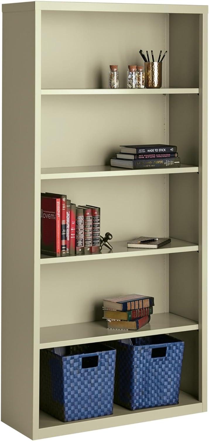 Lorell Fortress Series Bookcases 34.5" x 13" x 72" - 6 x Shelf(ves) - Putty - Powder Coated - Steel - Recycled