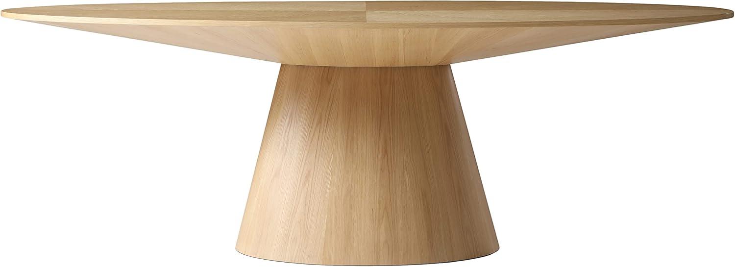 Gavin Transitional Oval White Oak Dining Table, 90" W