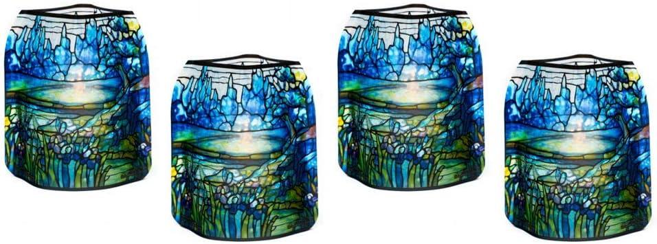 Modgy Lumizu Collapsible 4pc Luminary Lantern Set - Tiffany Iris Landscape