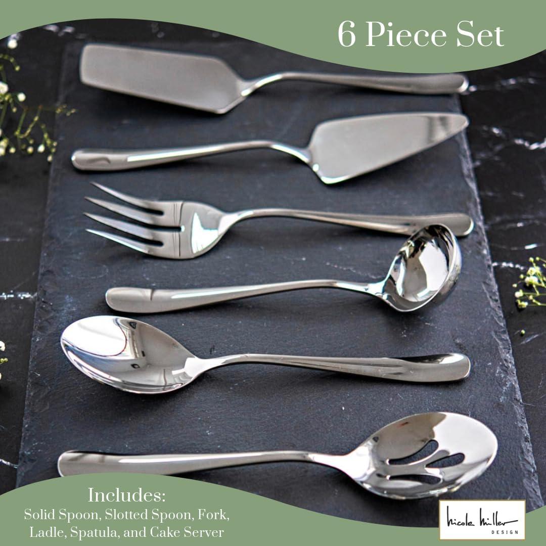 Nicole Miller Nicole Miller 6-Piece Madison Hostess Set Made With Quality Stainless Steel