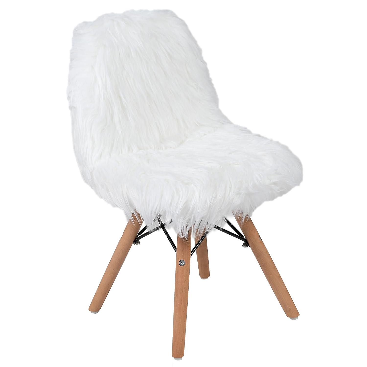 Flash Furniture Shaggy Dog White Accent Chair