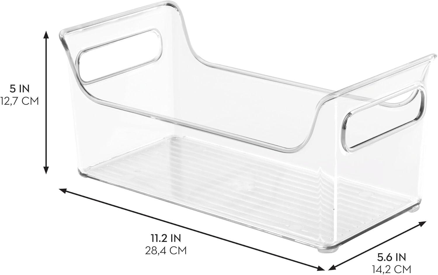 iDesign iDesign Condiment Organizer for Fridge - Plastic Fridge Organizer Bins with Handles, Set of 2, Clear