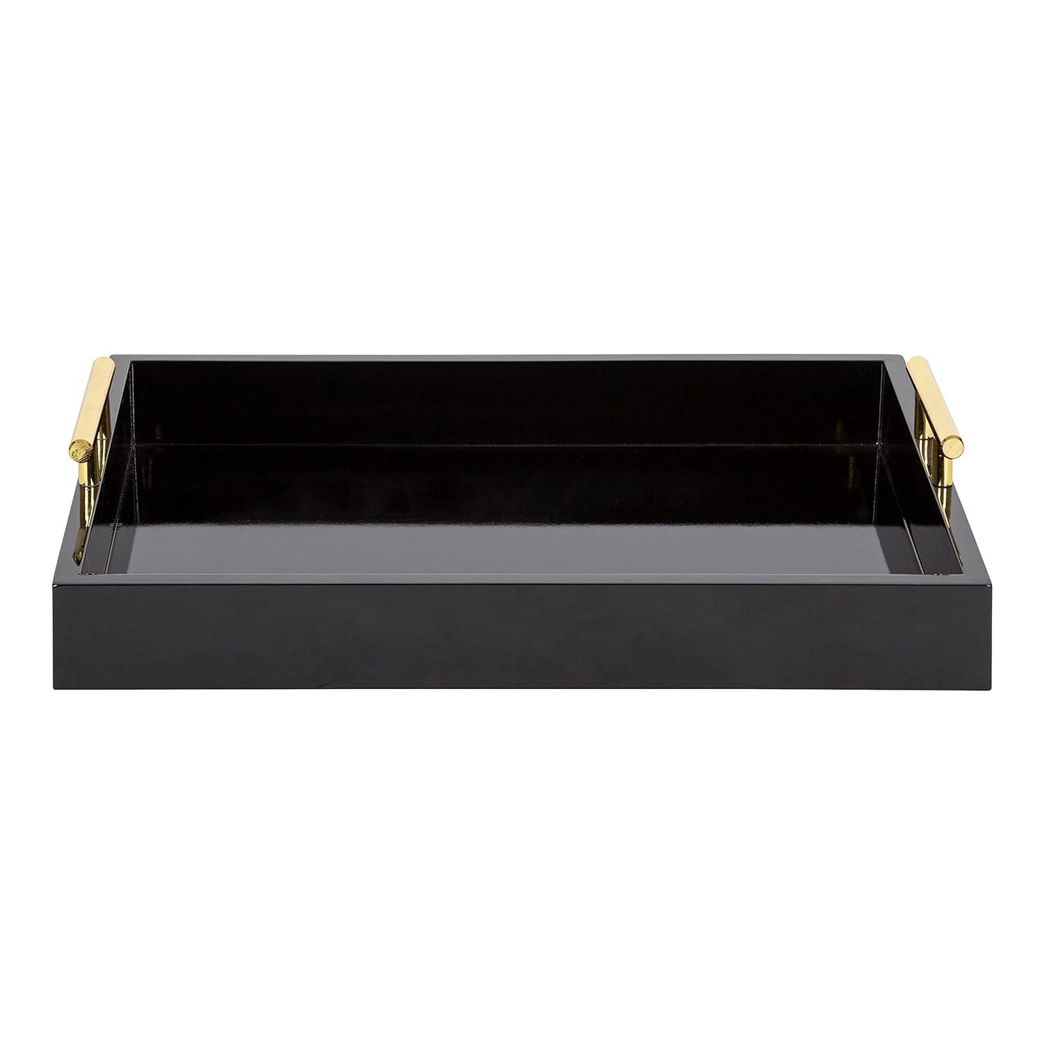 Kate and Laurel Lipton Tray, 16.5x12.25, Black and Gold