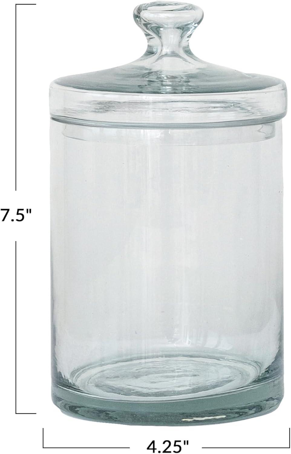 Small Clear Glass Apothecary Jar with Lid