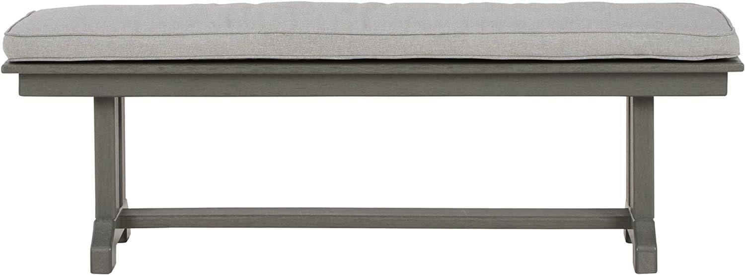Visola 54" Gray Modern Outdoor HDPE Bench with Cushion