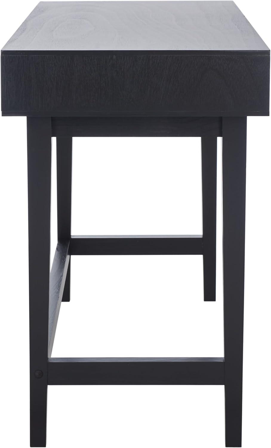 SAFAVIEH Hawthorn Solid Retro 3 Drawer Writing Desk, Black