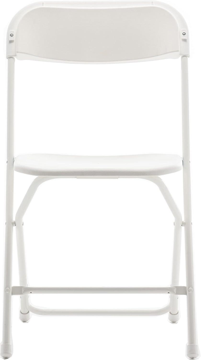 White Plastic Folding Steel Frame Event Chairs, Set of 2