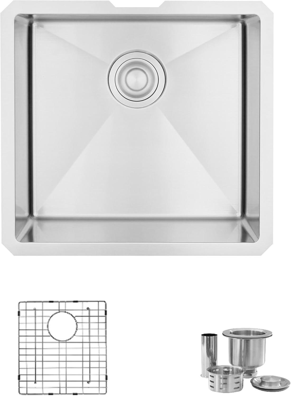 19'' Stainless Steel Undermount Single Bowl Kitchen Sink