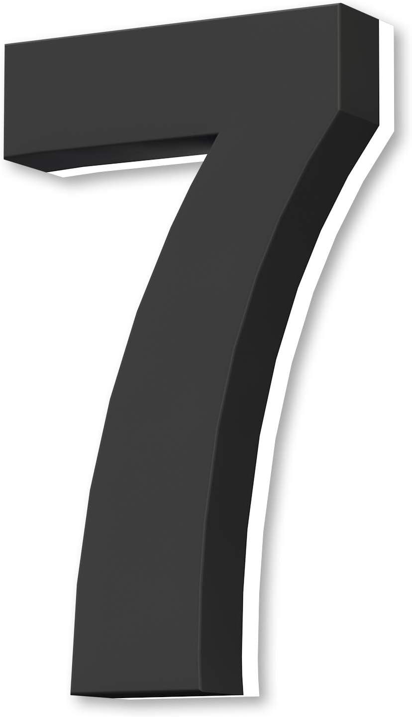 8-Inch Black Steel Floating LED House Number 7