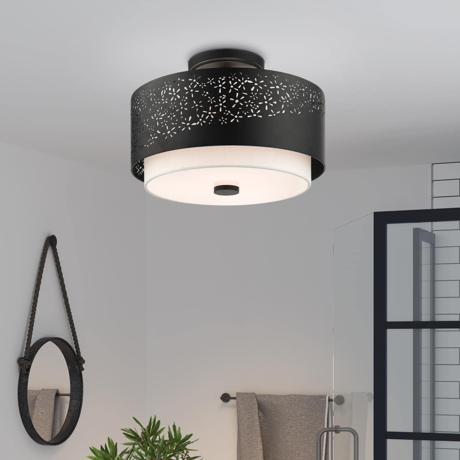 Livex Lighting Noria 3 - Light Semi-Flush Mount in  Black