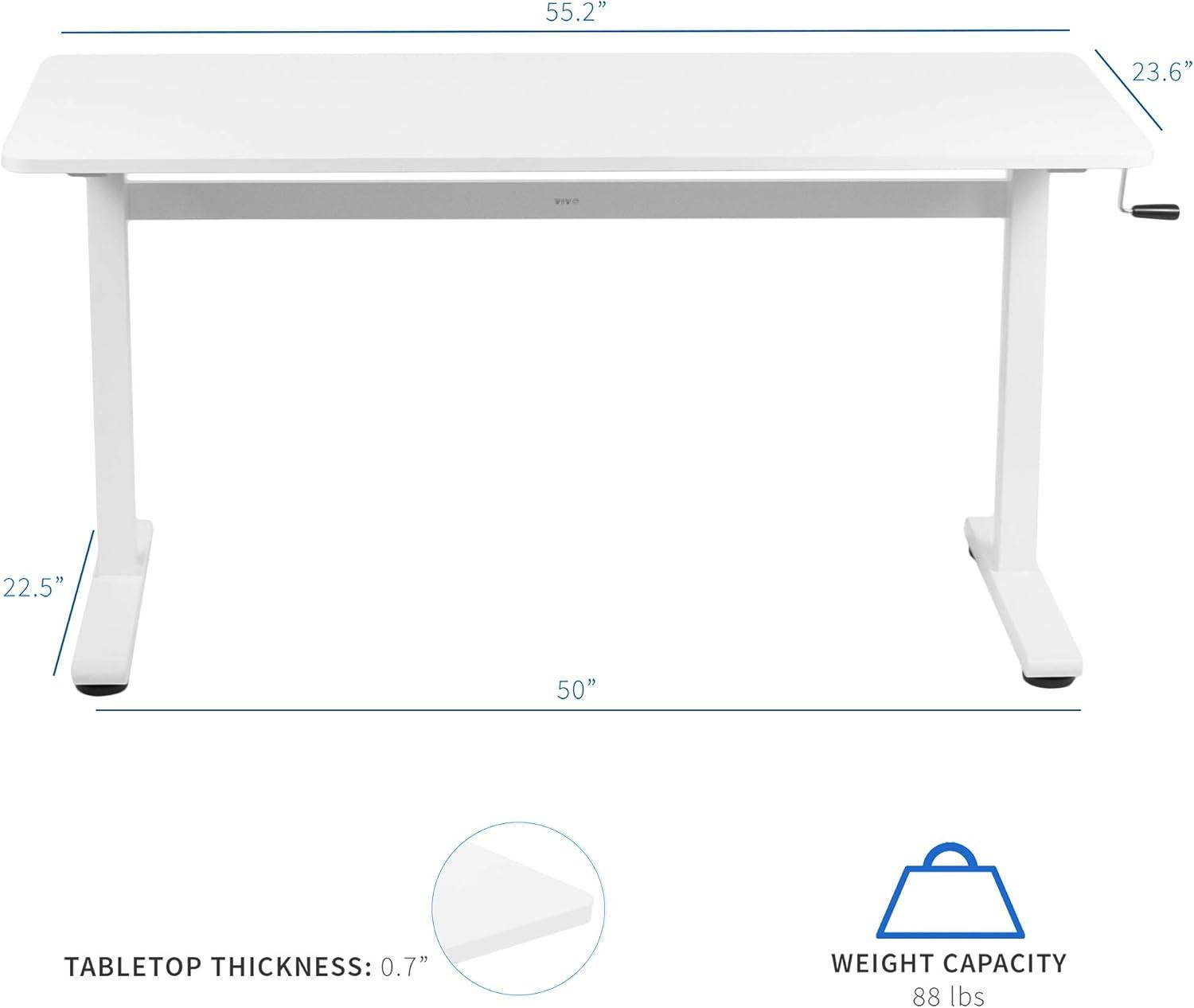 43in x 24in Manual Height Adjustable Desk