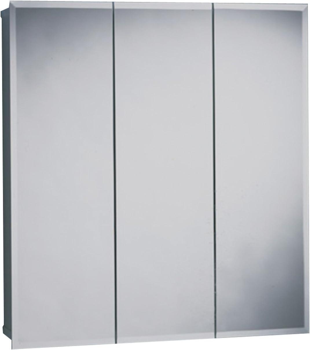 White Wood Beveled Tri-View Medicine Cabinet