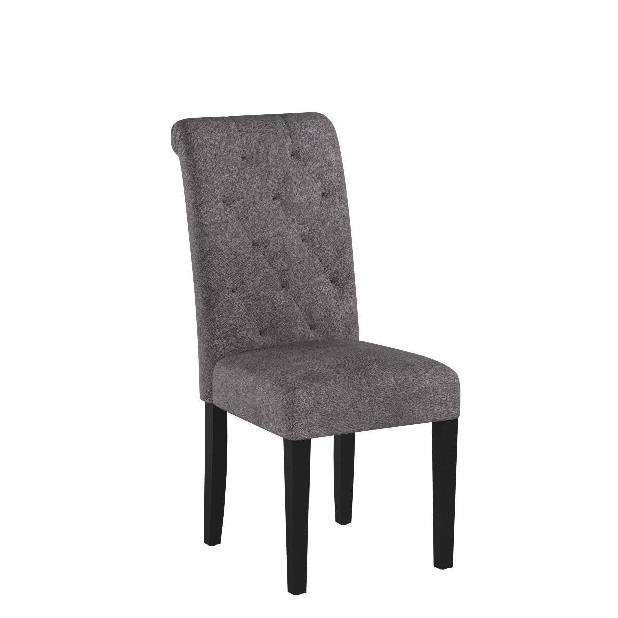 Westice Dining Room Chairs Set of 4 Upholstered Fabric Kitchen Chairs Dining Room Side Chair with Nailhead Trim and Rubber Wood Legs for Small Space Apartment, Light Gray