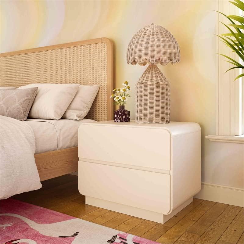 Sagura Nightstand Cream 28"W x 19"D x 22.2"H