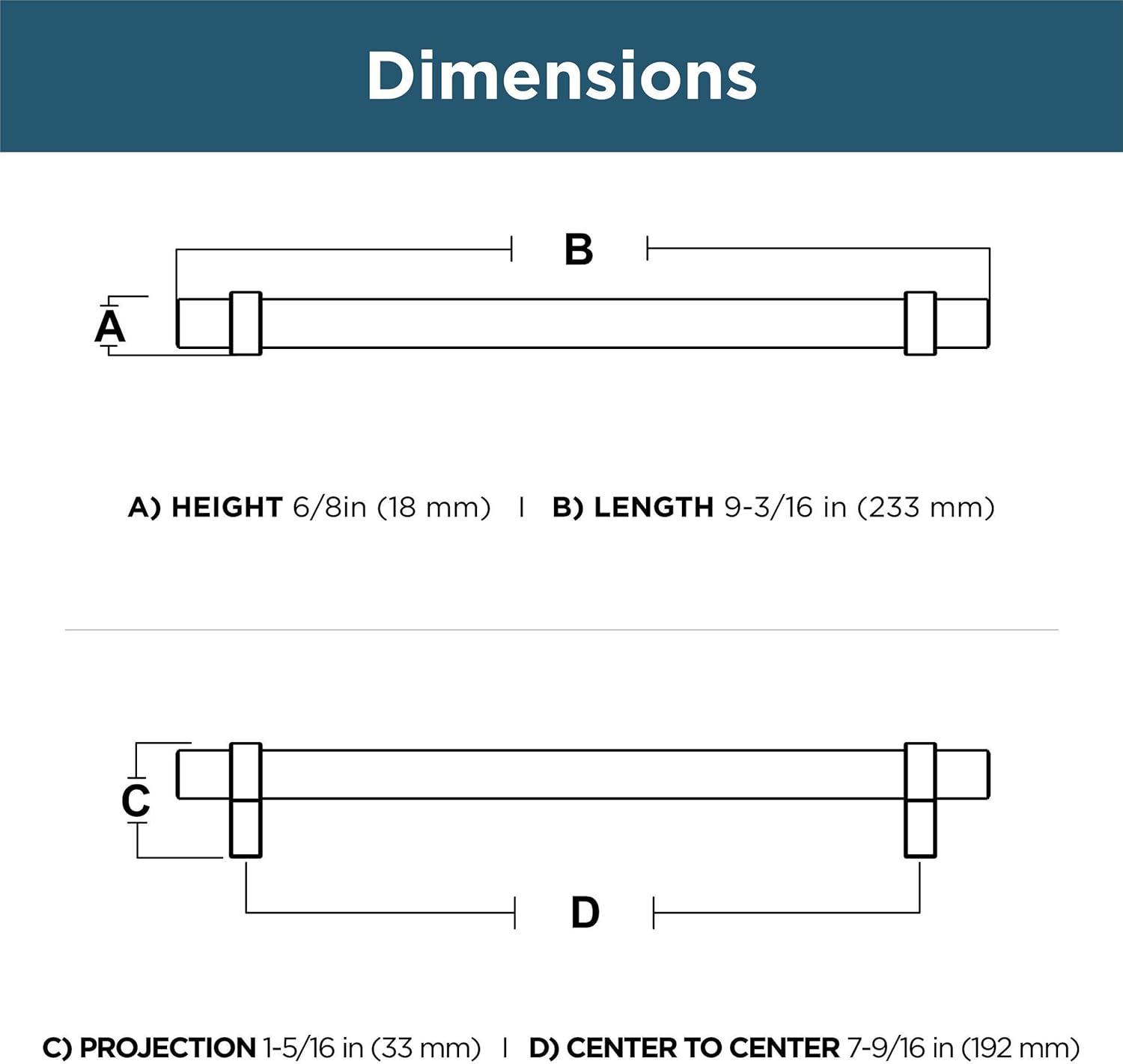 Franklin Brass Simple Wrapped Bar 7-9/16 in. (192 mm) Cabinet Drawer Pull (Set of 10)