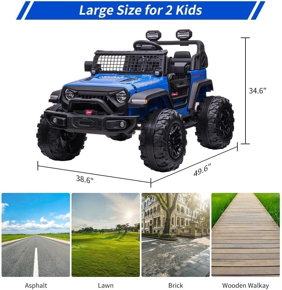 Blue 24V Kids Ride-On Truck with Remote Control