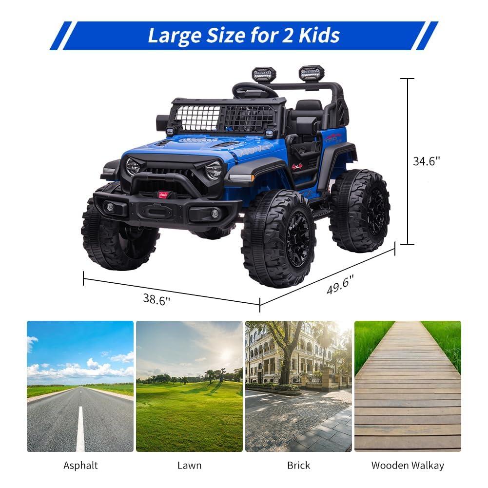 Blue 24V Kids Ride-On Truck with Remote Control