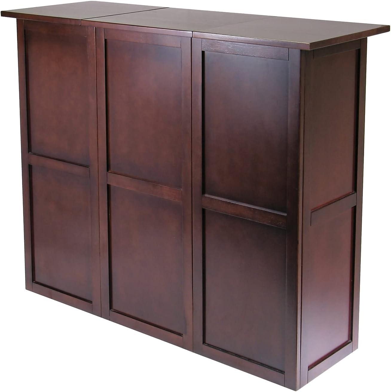 Winsome Wood Newport Expandable Entertainment Wine Bar, Walnut
