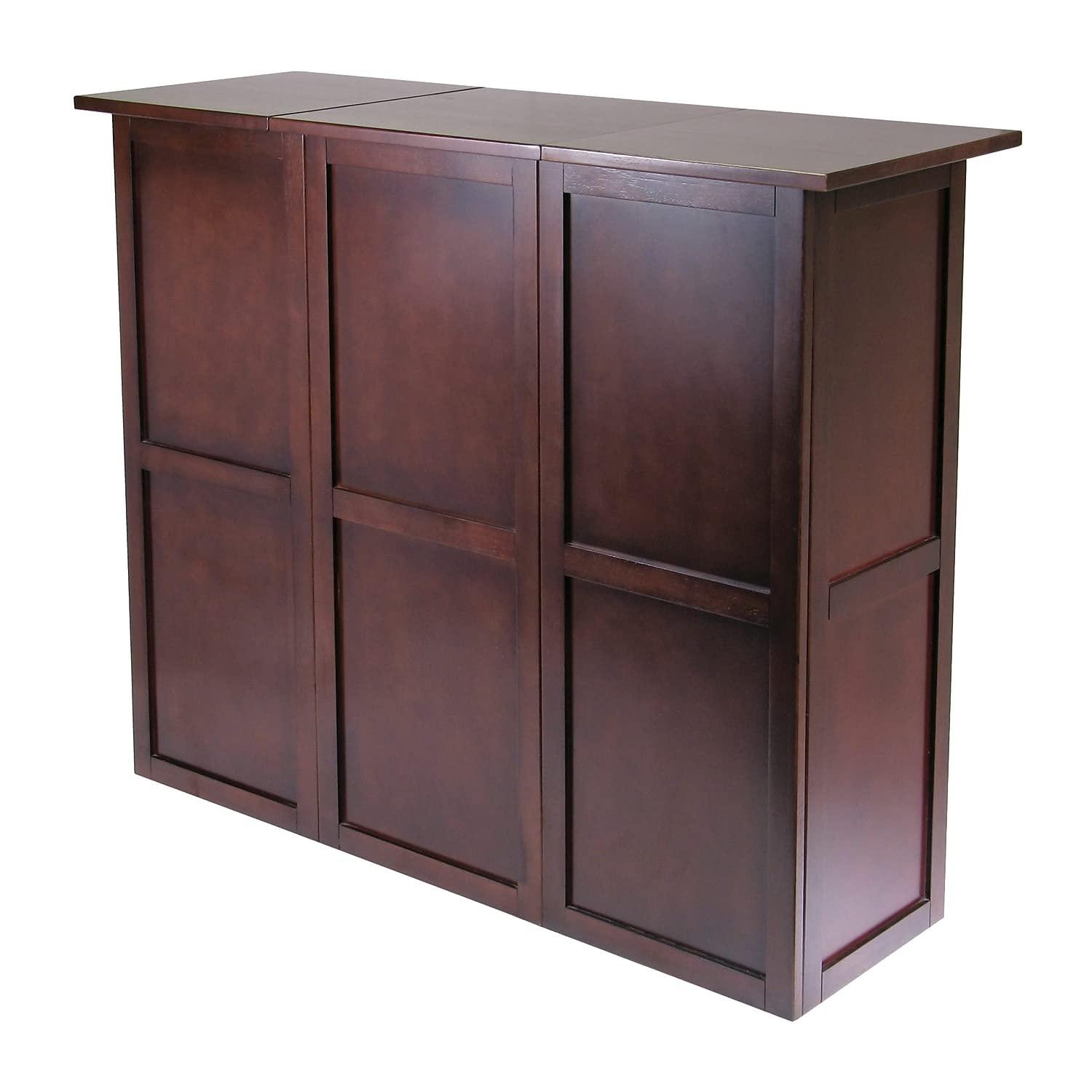 Winsome Wood Newport Expandable Entertainment Wine Bar, Walnut