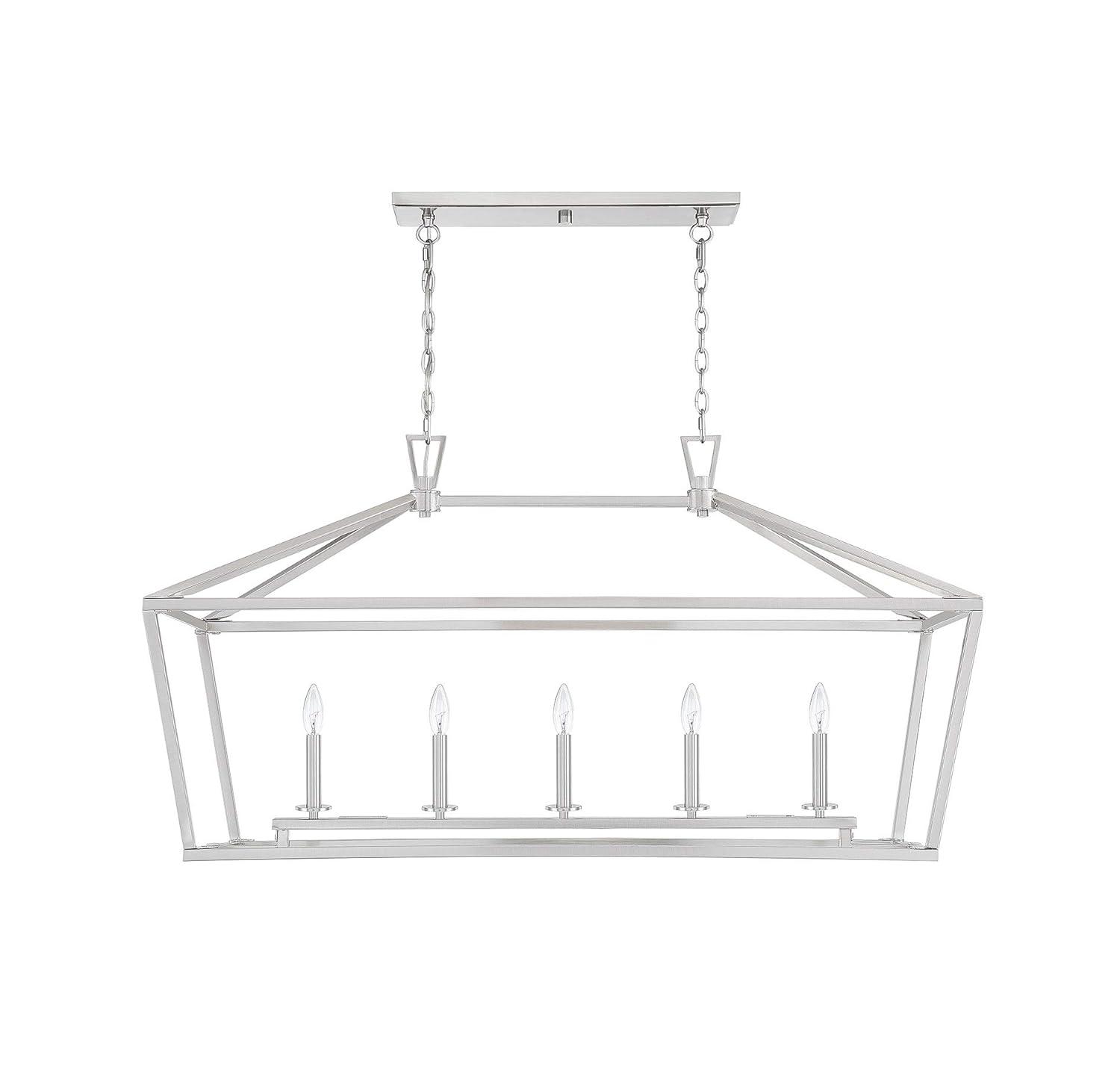 Savoy House 1-324-5-SN Townsend 5 Light Linear Chandelier in a Satin Nickel Finish (44" W x 23.5" H)