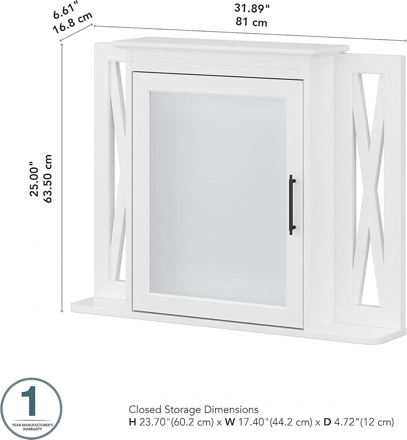 32''W Surface Framed Medicine Cabinet with Mirror