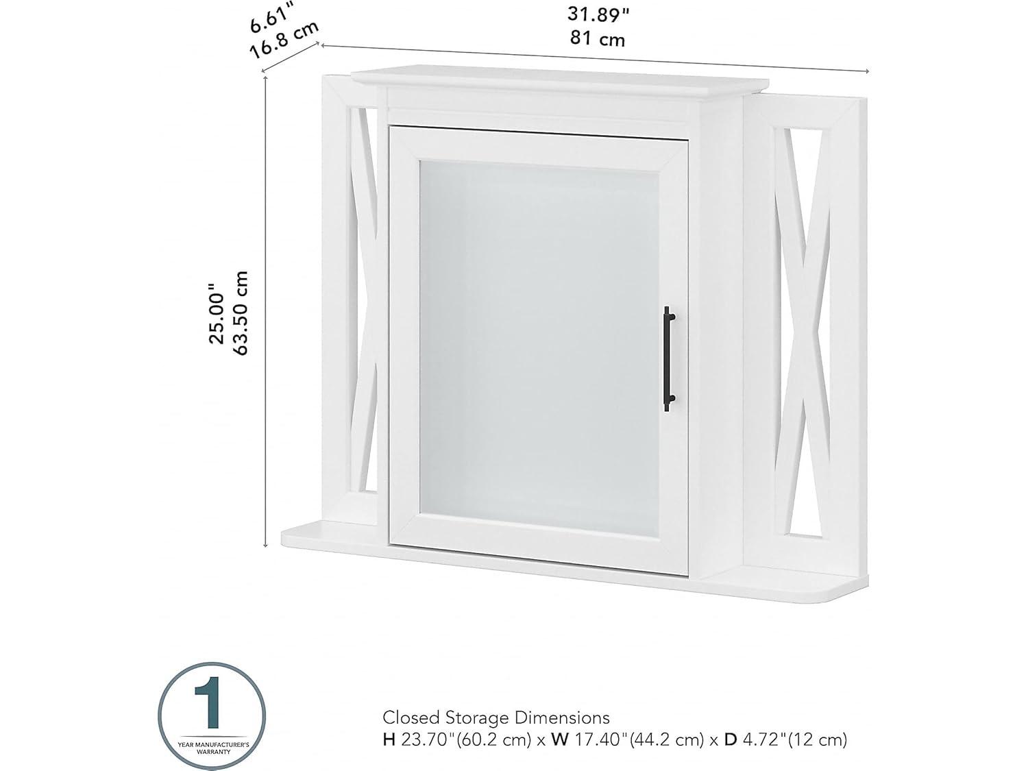 32''W Surface Framed Medicine Cabinet with Mirror