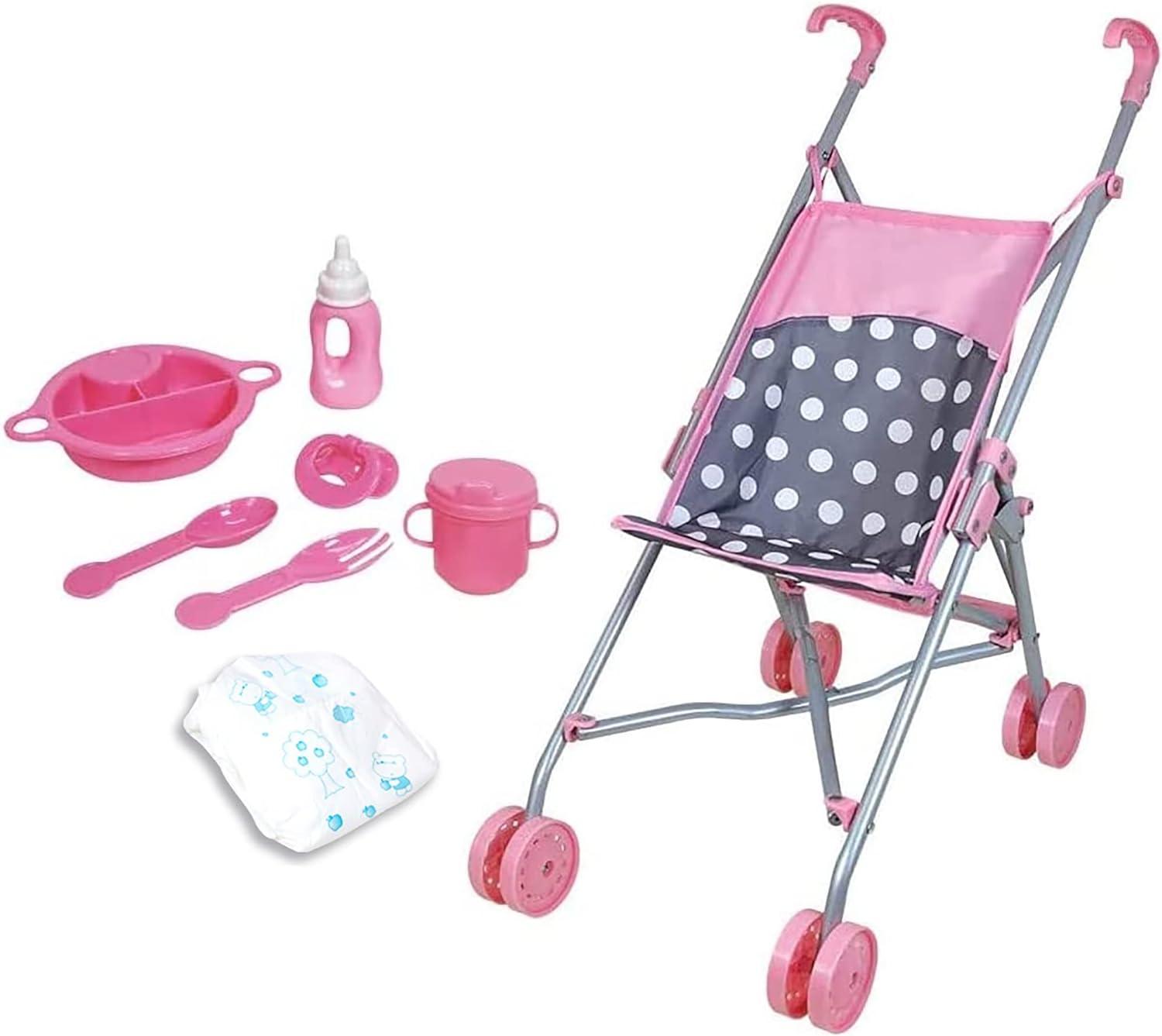 Lissi 5 Piece Baby Doll Deluxe Nursery Play Set w/ 8 Accessories