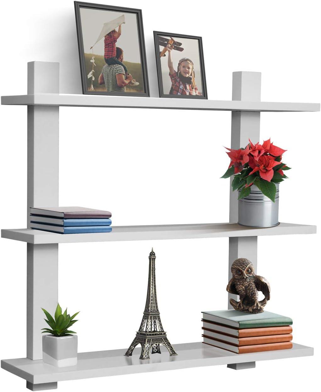 Sorbus 3 Tier Decorative Floating Wall Shelf - for Books, Trophies, Wall Decor, Kitchen, Living Room & Bathroom Decor