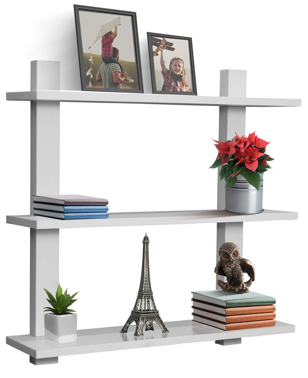 Sorbus 3 Tier Decorative Floating Wall Shelf - for Books, Trophies, Wall Decor, Kitchen, Living Room & Bathroom Decor