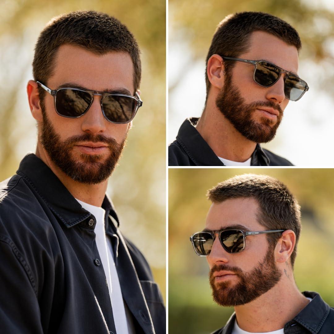 WMP Eyewear Aviator Single Bridge Square Polarized Sunglasses