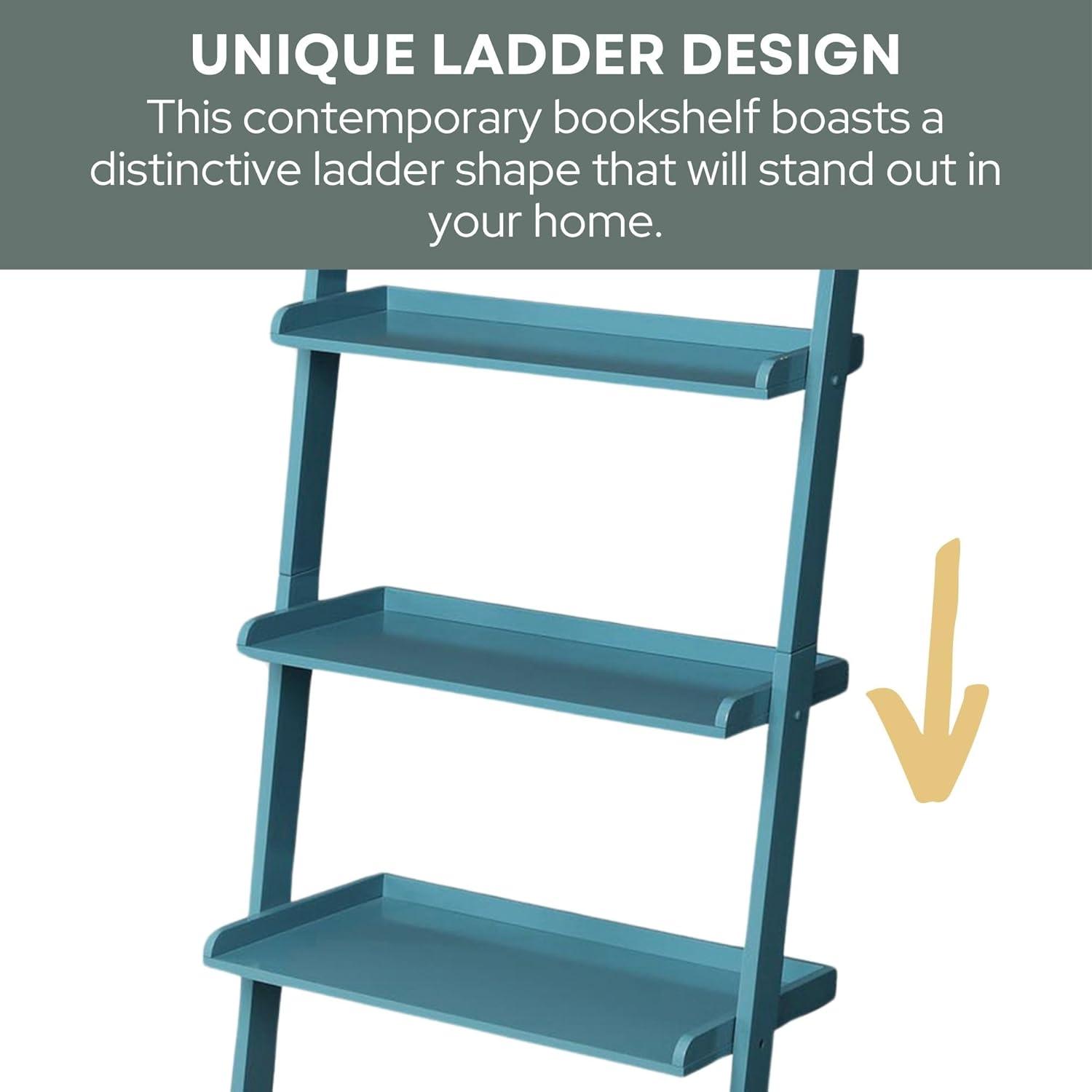 Convenience Concepts French Country Bookshelf Ladder, Blue