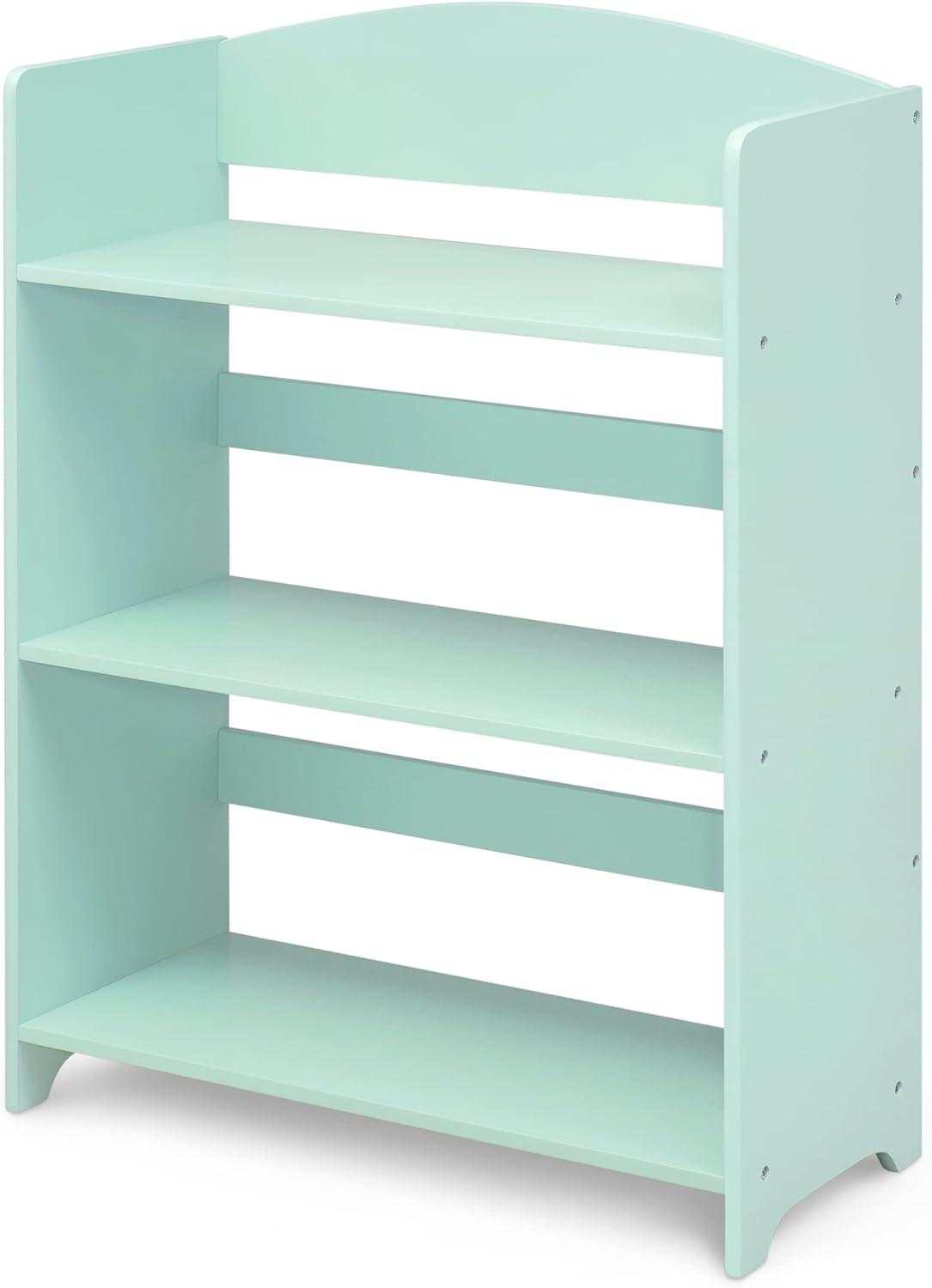 Mint Green Wooden Kids Bookshelf with Three Shelves