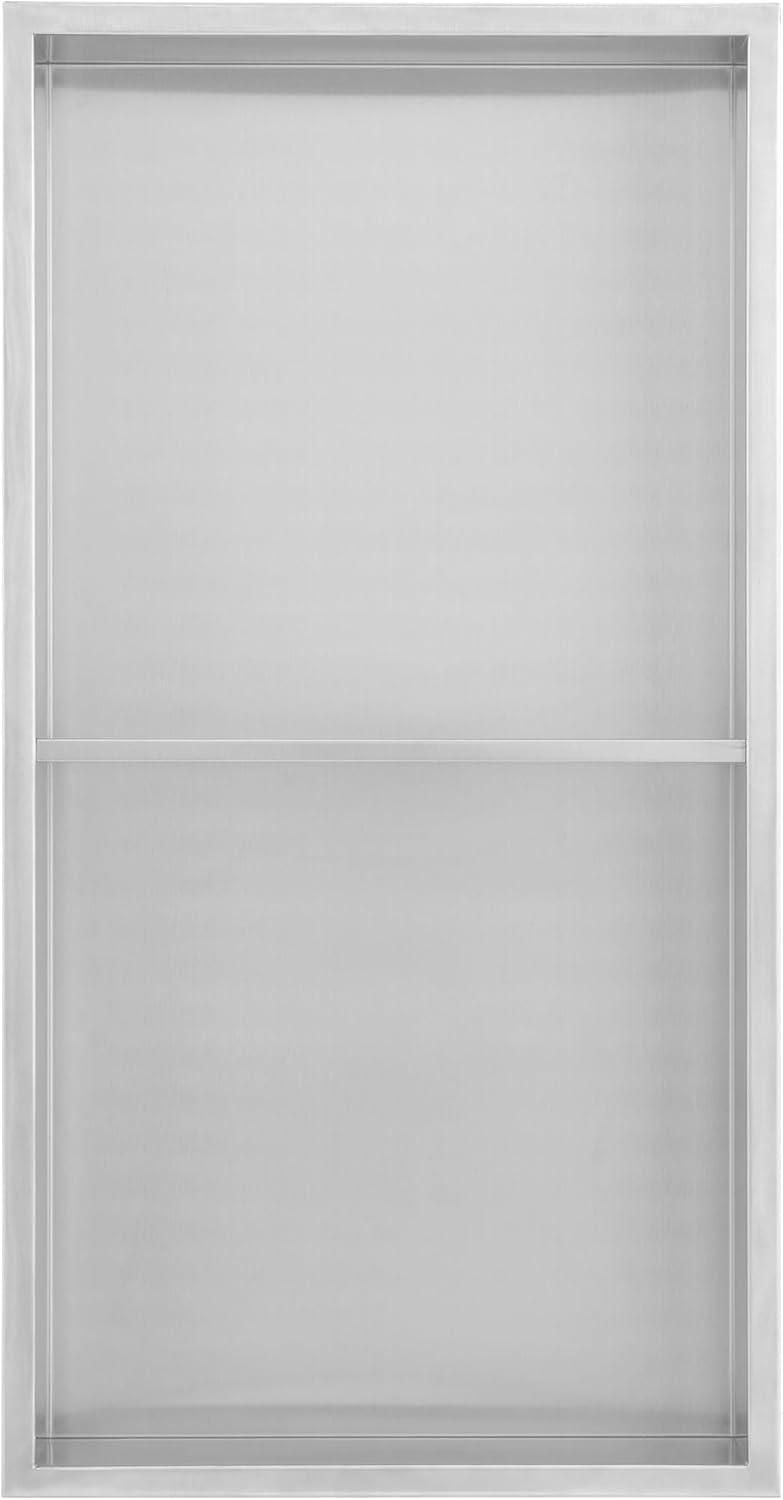 Voltaire 12" x 24" Stainless Steel Double Shelf Wall Niche