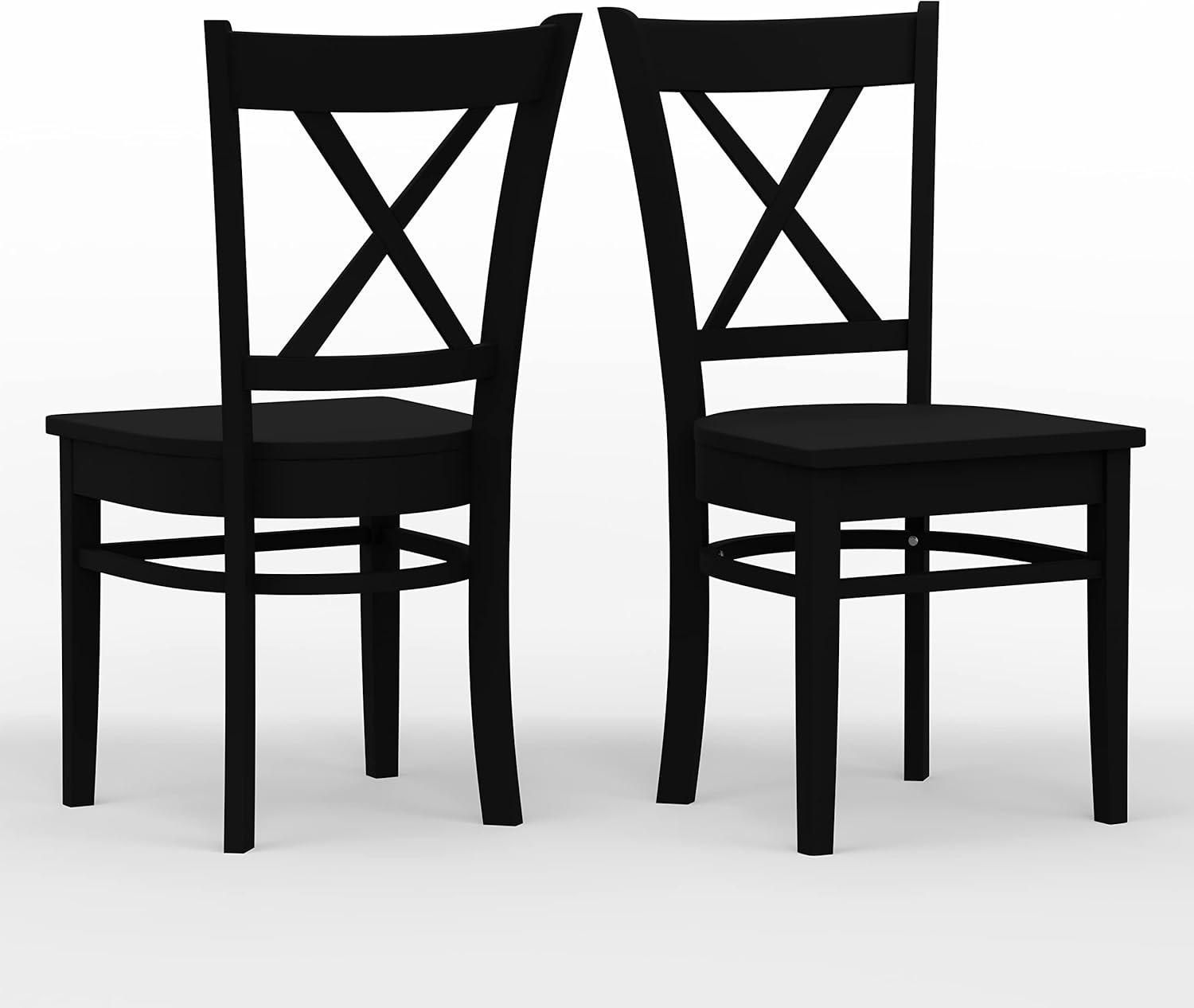 Glenwillow Home Cross Back Solid Wood Dining Chairs in White (Set of 2)