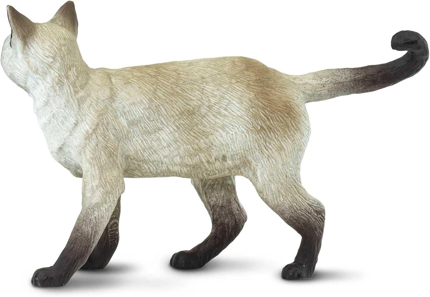 Hand-Painted Cream and Brown Siamese Cat Figurine