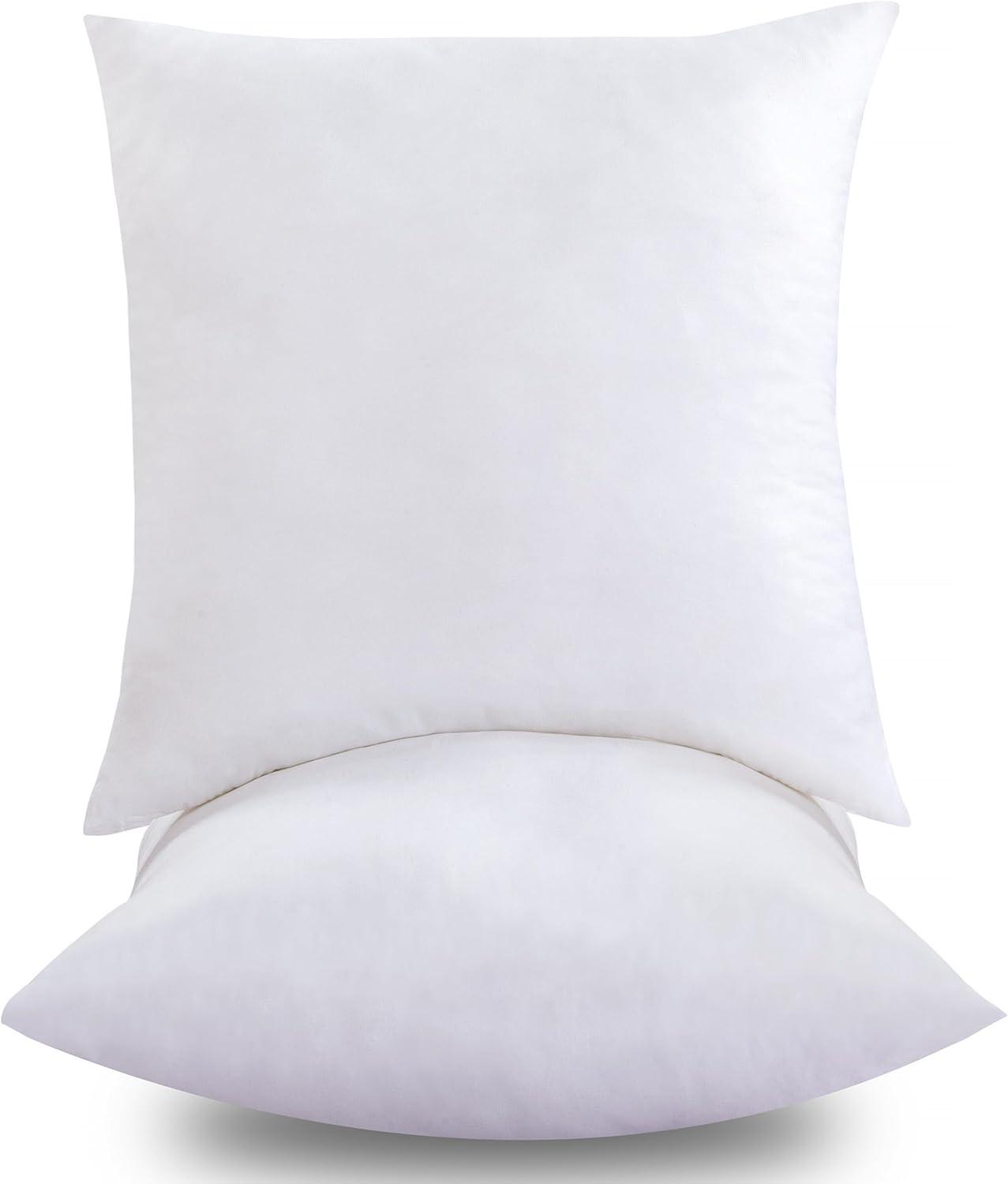 16 x 16 White Polyester Square Pillow Inserts Set of 2