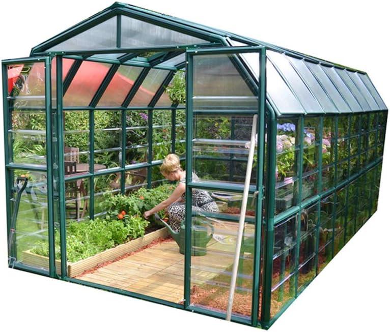 Palram - Canopia Grand Gardener 8' x 16' Clear Walk-In Greenhouse - Green - with 3 Roof Vents