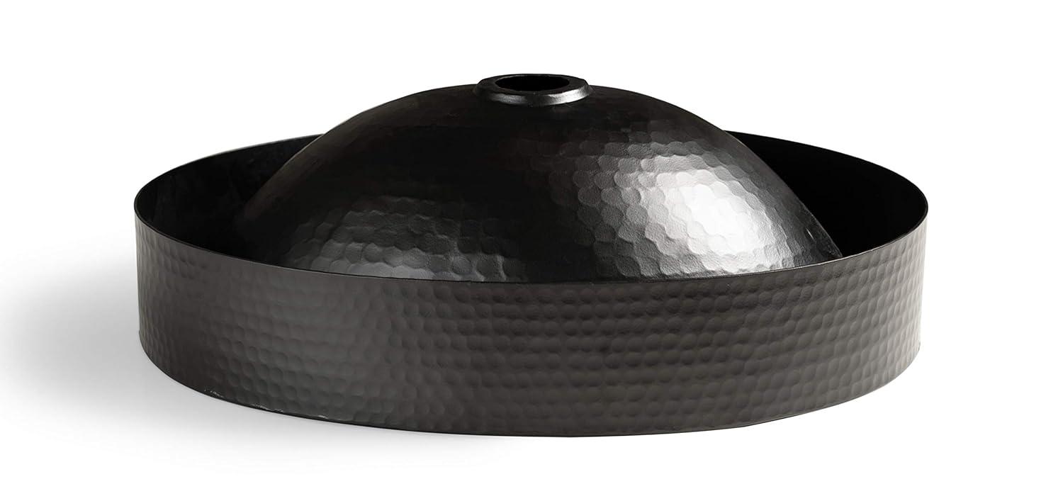 Matte Black Hand Hammered Oval Vessel Sink, 17 inches