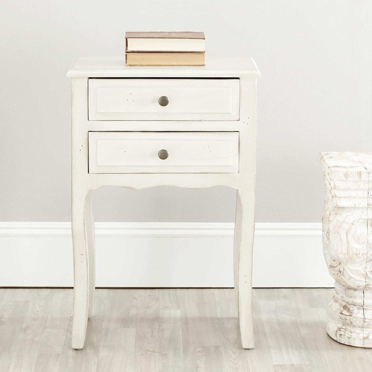 Lori End Table With Storage Drawers - AMH6576F - Pale Blue/White Smoke - Safavieh Couture