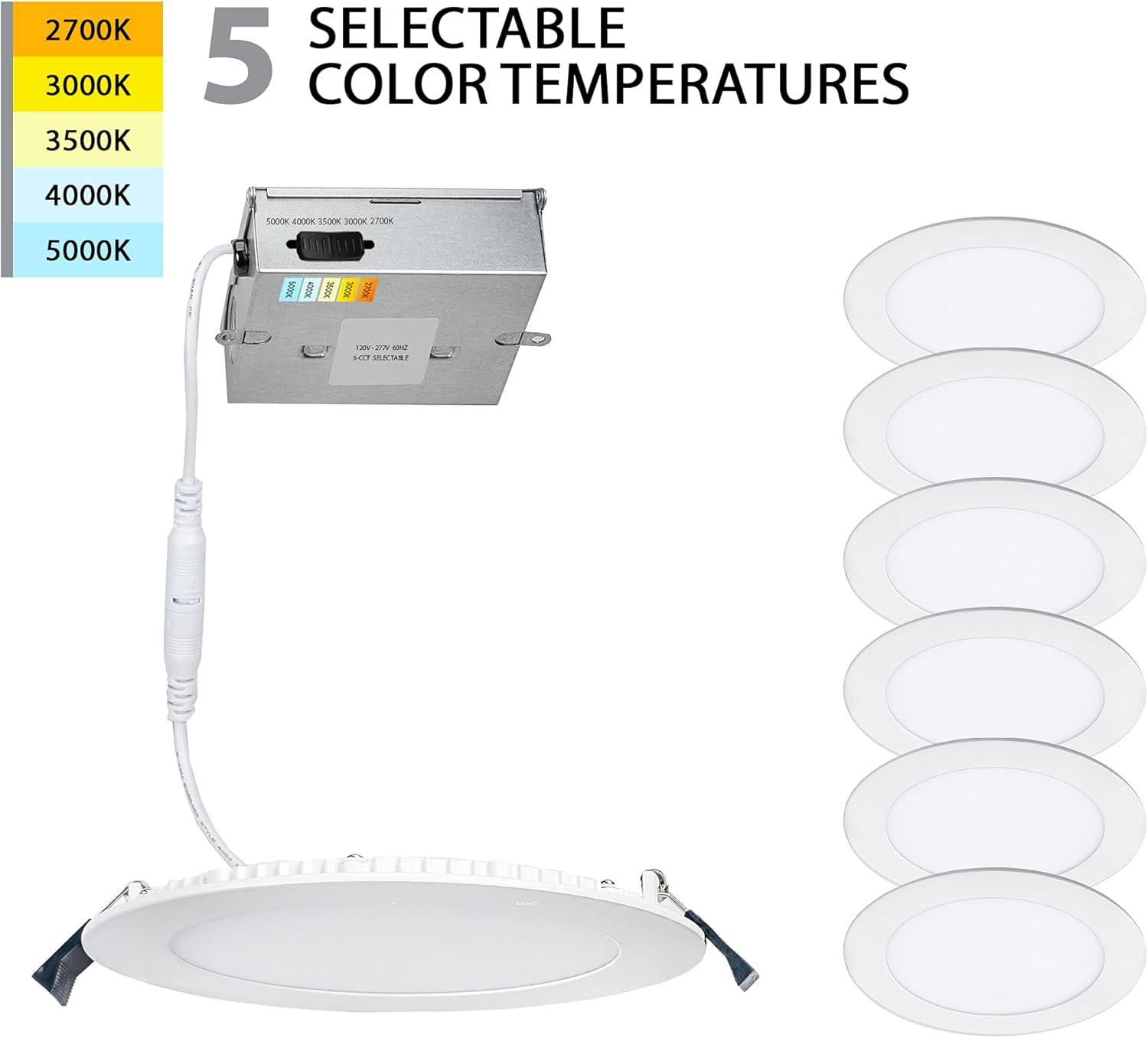 Lotos 6" White Aluminum LED Recessed Lighting Kit, Energy Star Certified