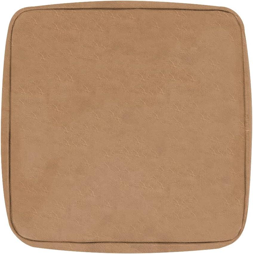 Amaretto Square PU Leather Storage Ottoman Pouf