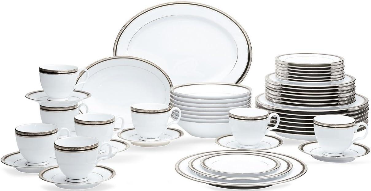 Noritake Noritake Austin Platinum 50-Piece Dinnerware Set, Service for 8