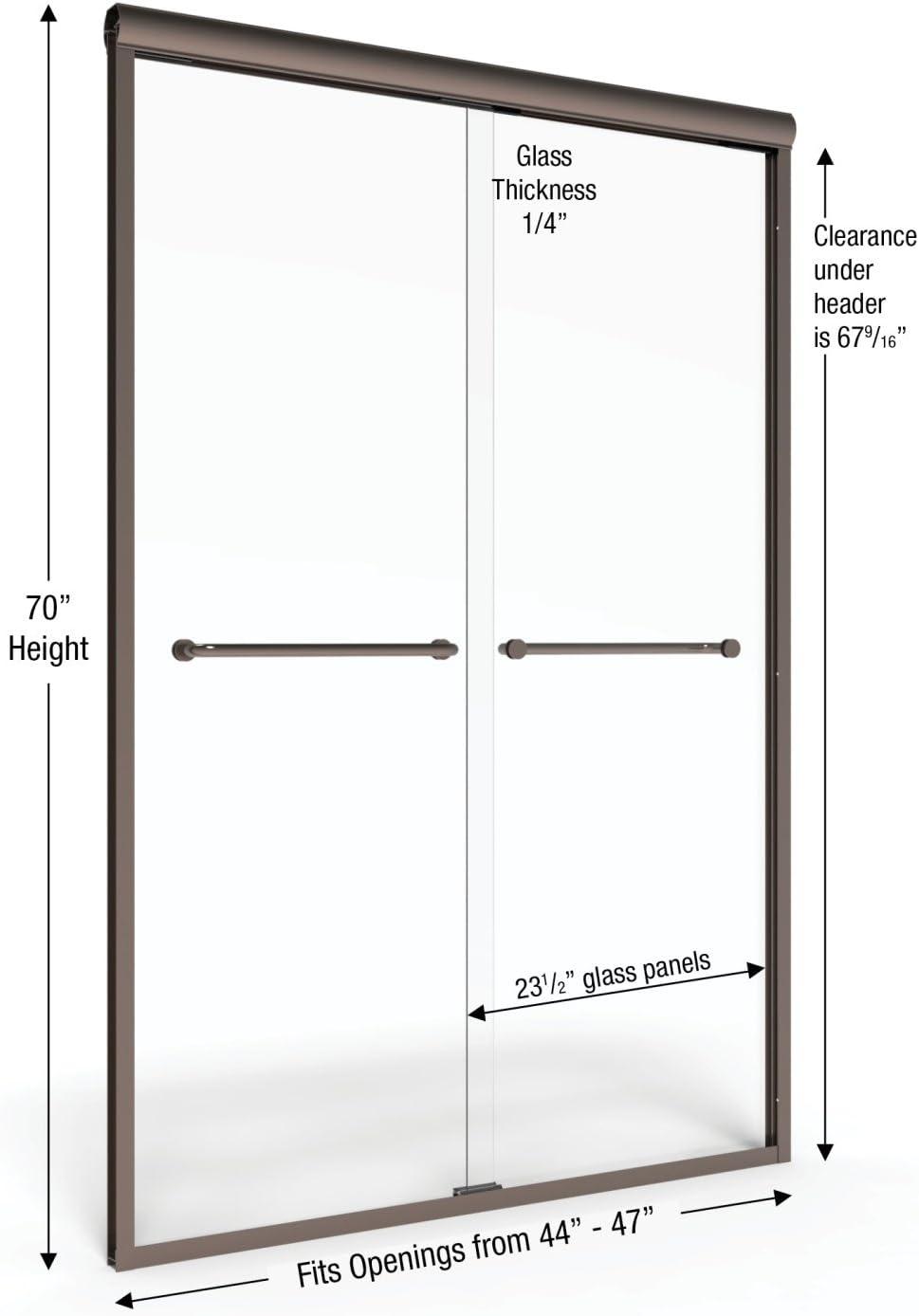 Infinity 70" x 47" Clear Glass Semi-Frameless Shower Door