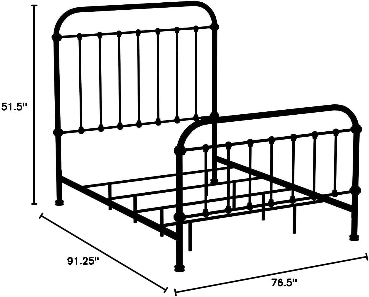 California King Dark Bronze Metal Spindle Bed with Headboard