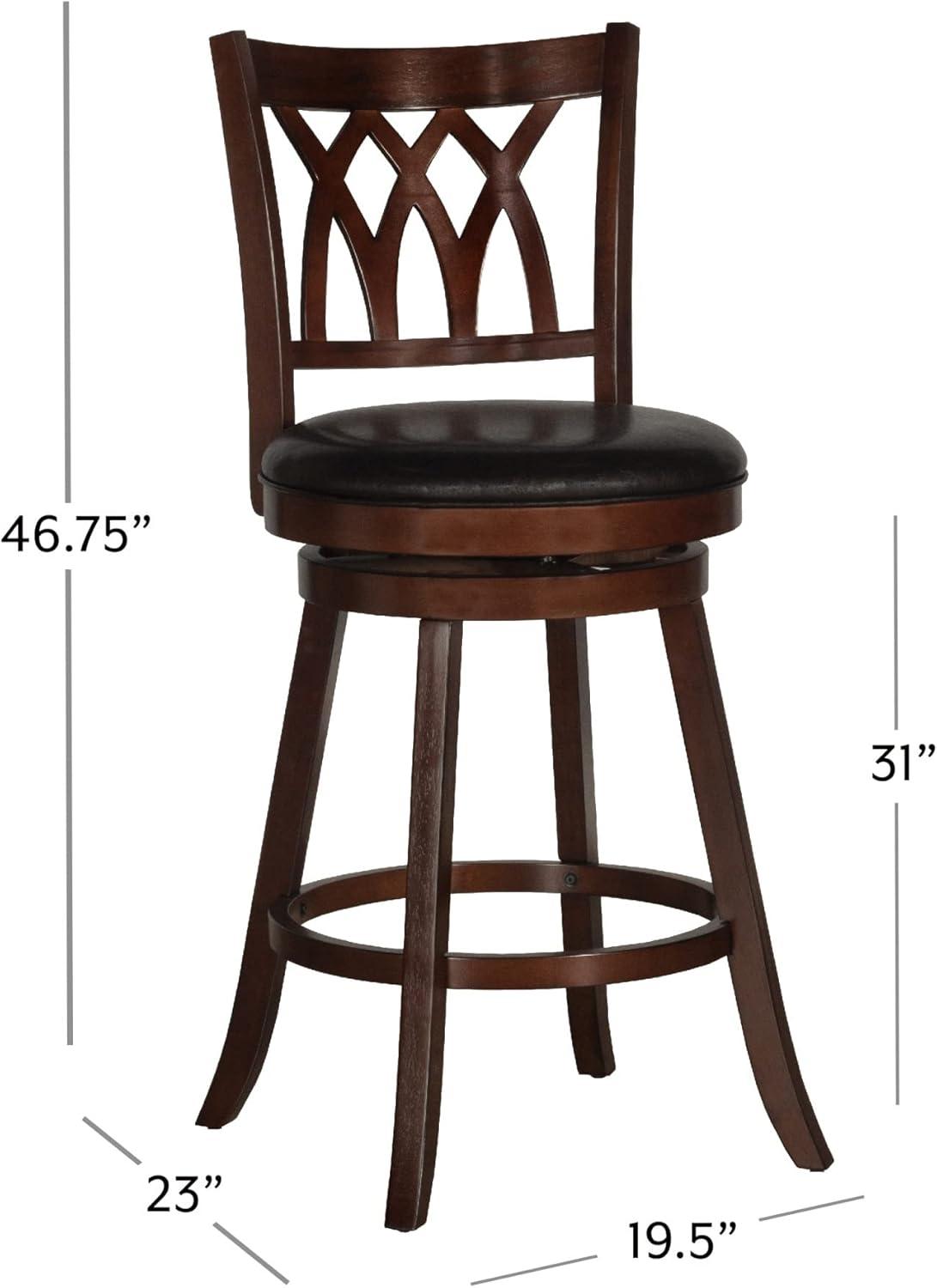 Hillsdale Tateswood 46.75" Wood Transitional Bar Stool in Cherry