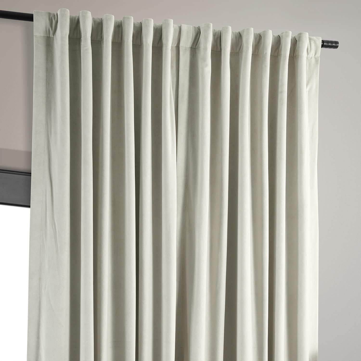 Half Price Drapes Signature Warm Off White Extra Wide Velvet Blackout Curtains (1 Panel),100W X 96L