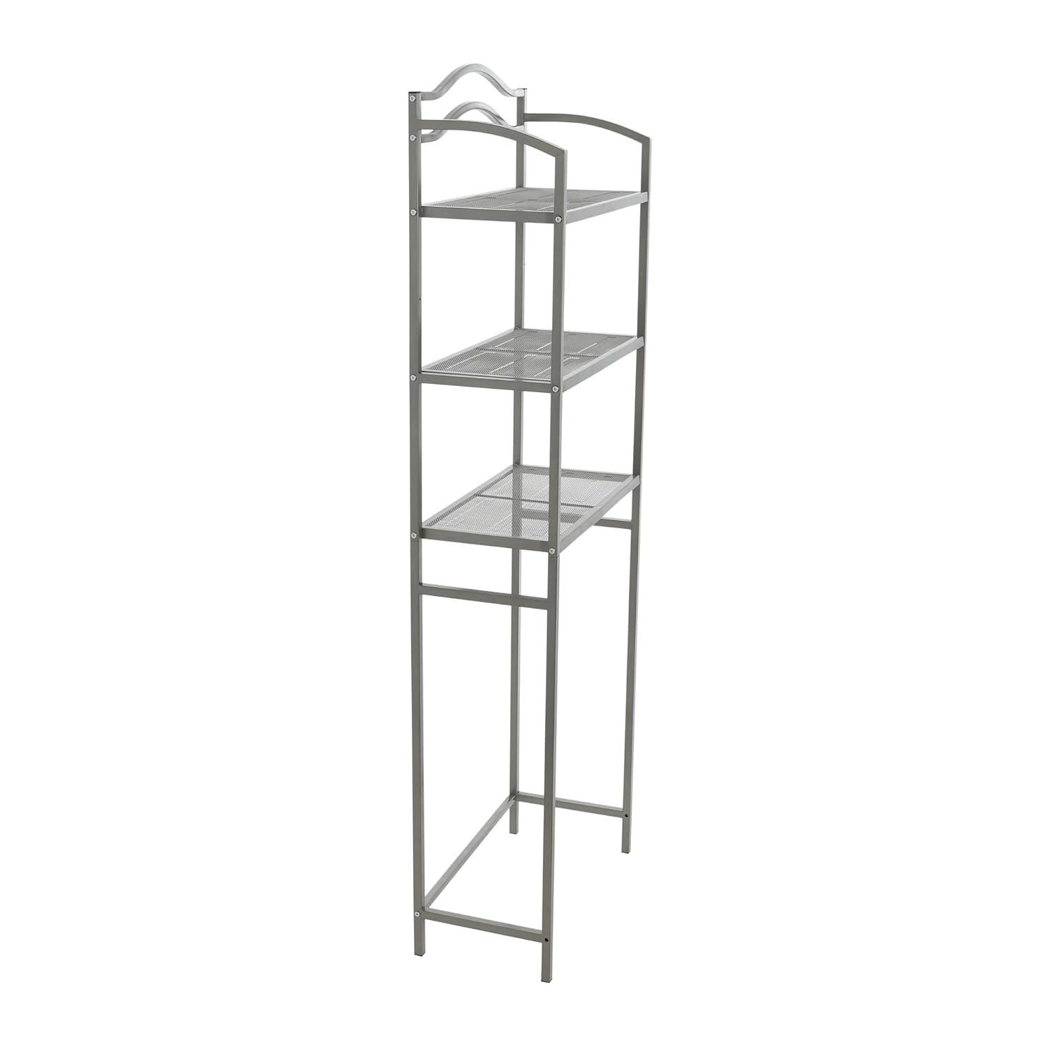 3-Tier Metal Over the Toilet Bathroom Storage Shelf, Silver