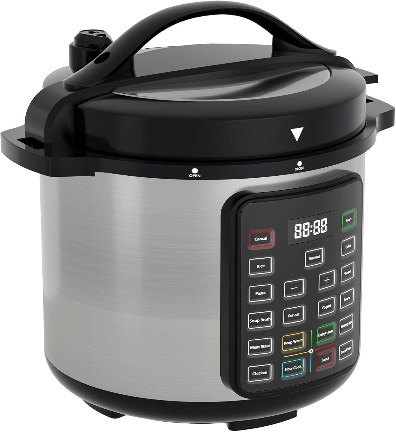 JIONJOY 16-in-1 Stainless Steel Electric Pressure Cooker: Multi - function Cooker with Digital Controlr- 8 Quarts