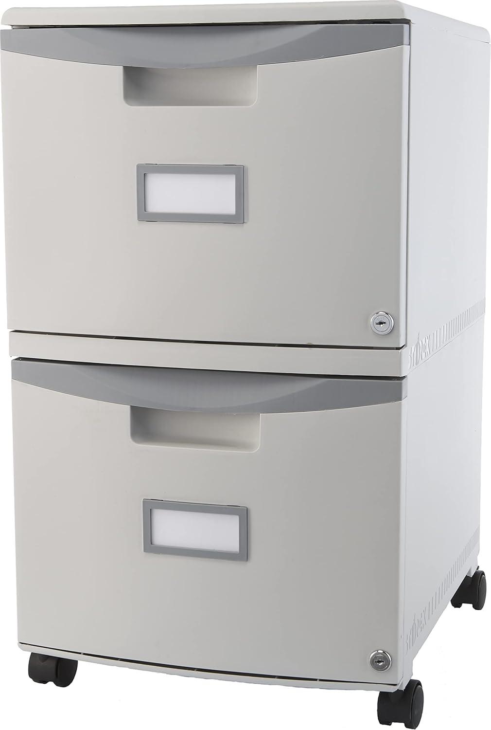 Two-Drawer Mobile Filing Cabinet 14.75w x 18.25d x 26h, Gray,Letter