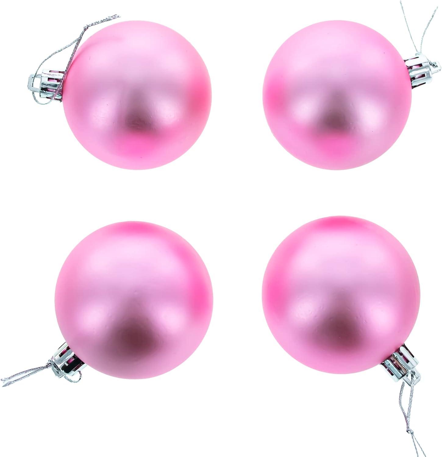 Elegant Set of 40-Piece Pink Ball Christmas Ornaments